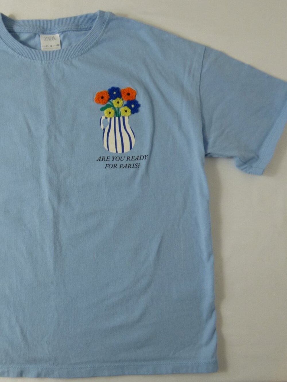 ZARA Girls' Floral T-Shirt, Size 11-12 Years